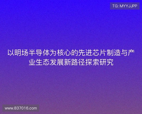 以明场半导体为核心的先进芯片制造与产业生态发展新路径探索研究